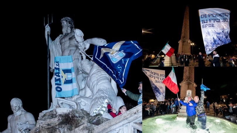 Lazio, tifosi in delirio per la Coppa Italia. Festeggiamenti fino a tarda notte