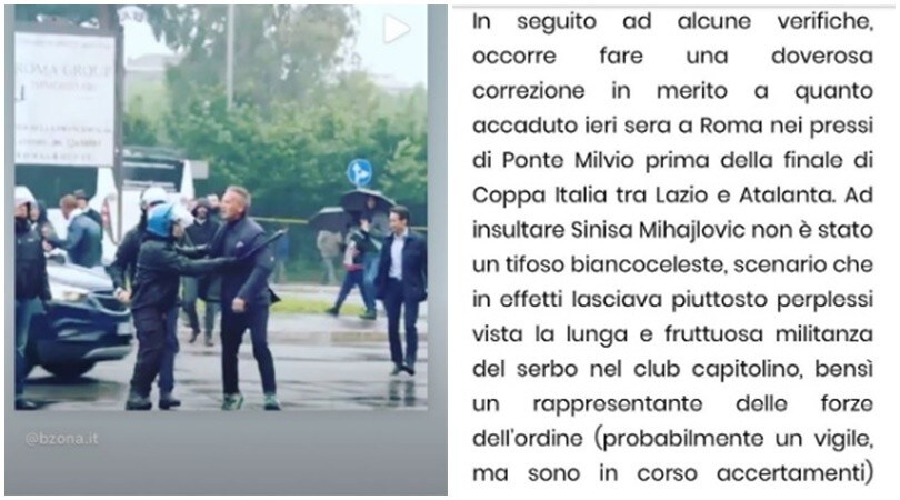 Insulto a Mihajlovic, indagini in corso: spunta un vigile
