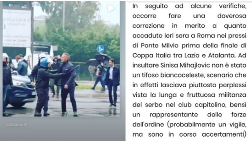 Insulto a Mihajlovic, indagini in corso: spunta un vigile