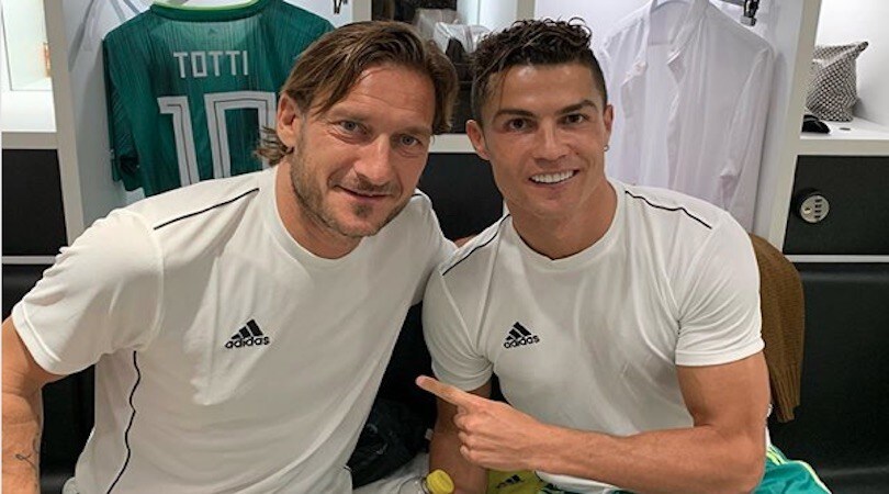 Totti, foto con Cristiano Ronaldo: "Prima partita insieme"