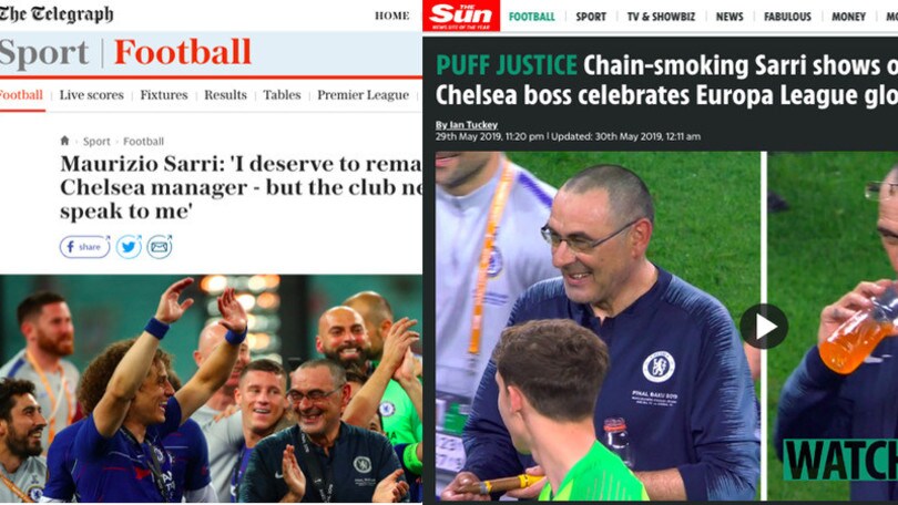 Sarri, la stampa inglese: "Futuro incerto dopo il trionfo in Europa League"