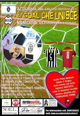 Sabato 8 giugno "Il goal che unisce": vecchie glorie di Juve, Torino e tanti ospiti per l'evento
