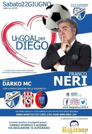 Sabato 22 giugno ad Alpignano "Un Goal per Diego"