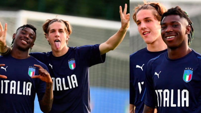 Kean, che intesa con Zaniolo in allenamento