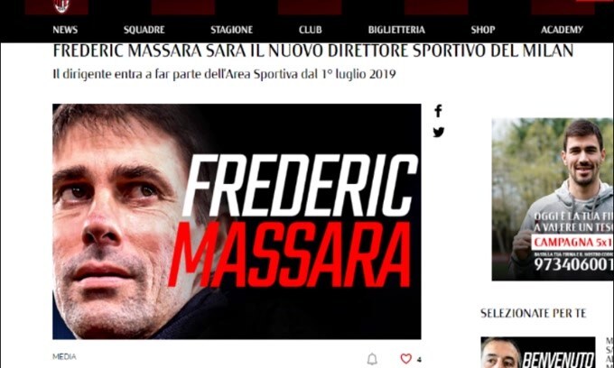 Milan, nominato Massara come nuovo Ds