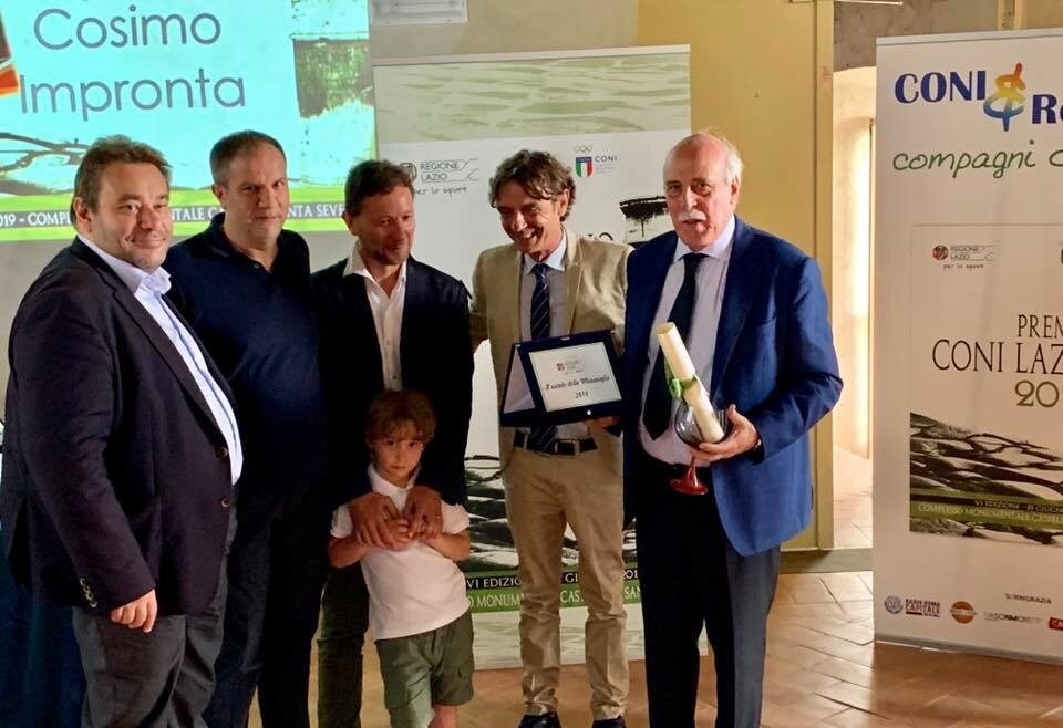 Luciano Cecchi insignito con il premio Coni Lazio