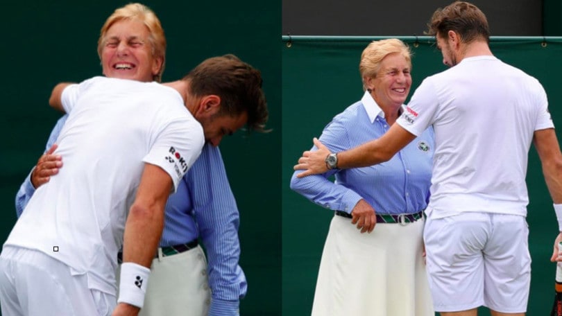 Wawrinka e il giudice di linea, sorrisi e abbracci dopo lo scontro