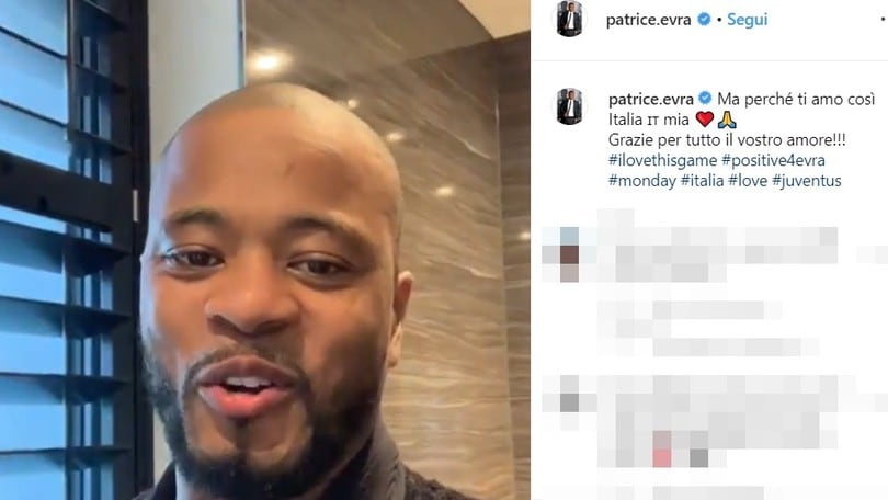 Evra scatenato: "Forza Juventus, Italia ti amo"