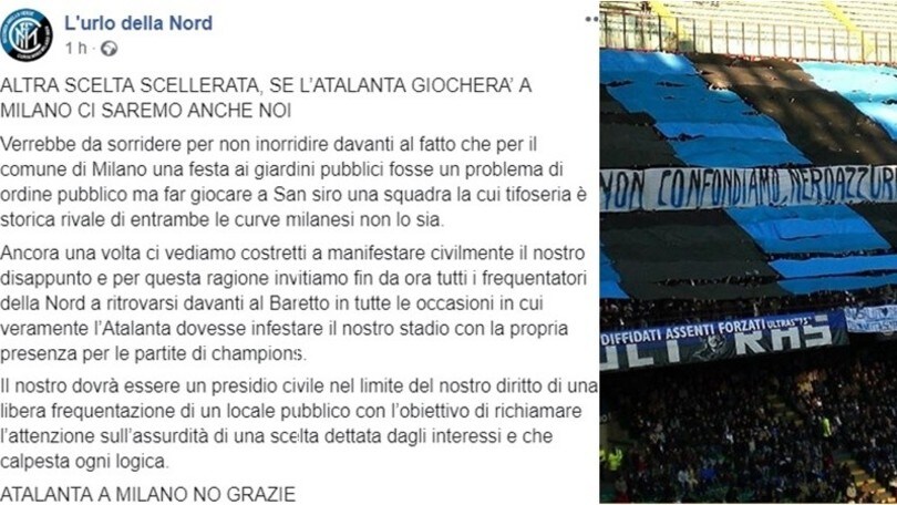 Inter, la Curva Nord sbotta: "No all'Atalanta in Champions a San Siro"