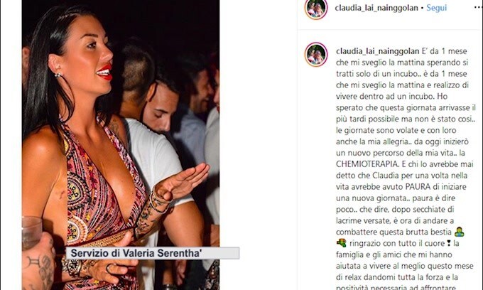 La moglie di Nainggolan annuncia l'inizio della chemioterapia