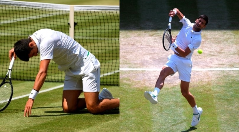 Djokovic acrobata a Wimbledon: cade, ma si rialza subito