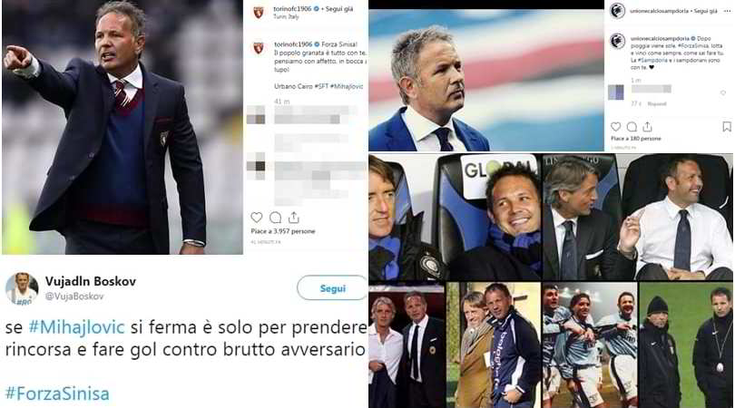 Mihajlovic, l'affetto sui social: il mondo del calcio è con Sinisa