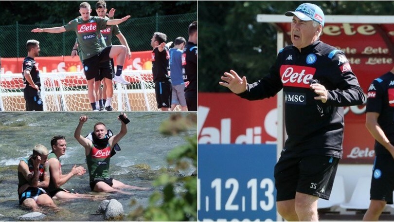 Napoli, l'allenamento di Ancelotti è faticoso! Serve una rinfrescata