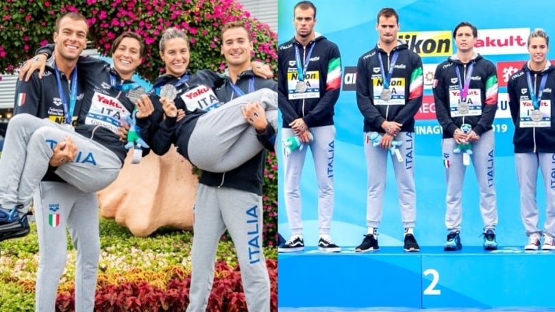 L'Italia del nuoto argento nella staffetta mista, Paltrinieri combatte in acqua