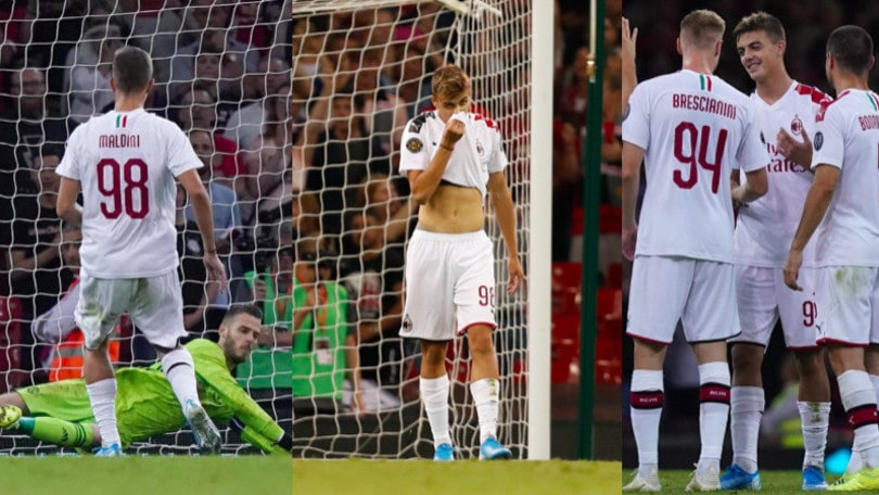Milan-Manchester United, Maldini Jr sbaglia il rigore decisivo