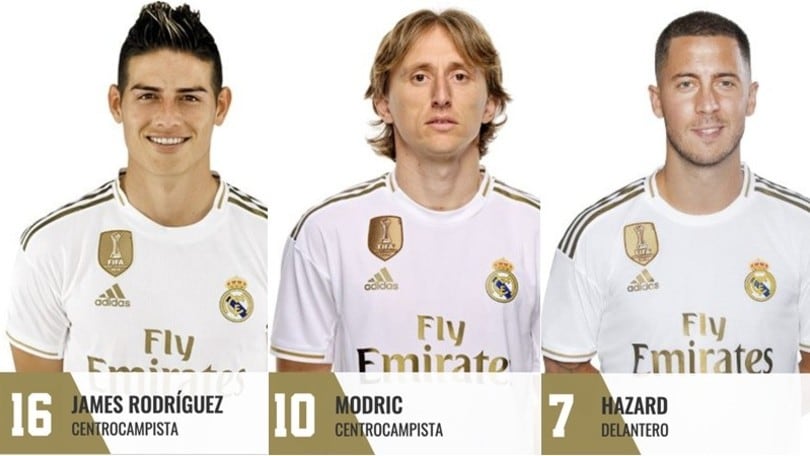 Real Madrid, Modric tiene la 10: Hazard prende la 7. James il 16
