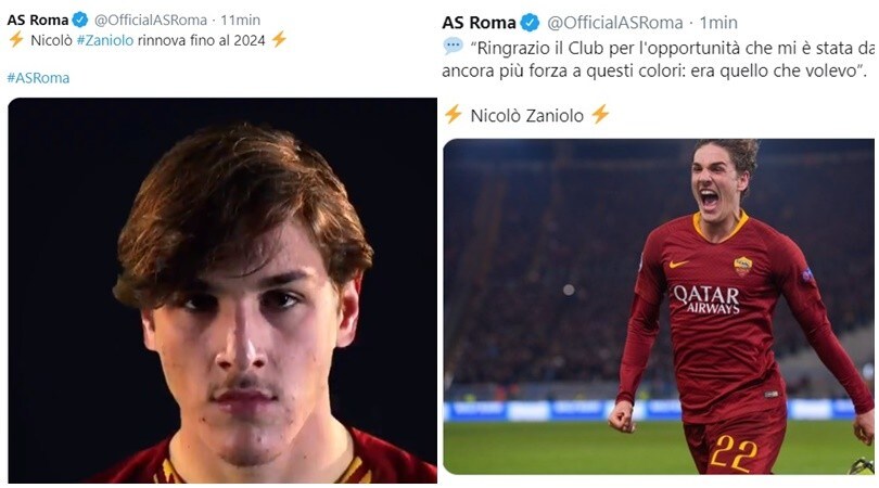 Roma, Zaniolo rinnova fino al 2024: è ufficiale
