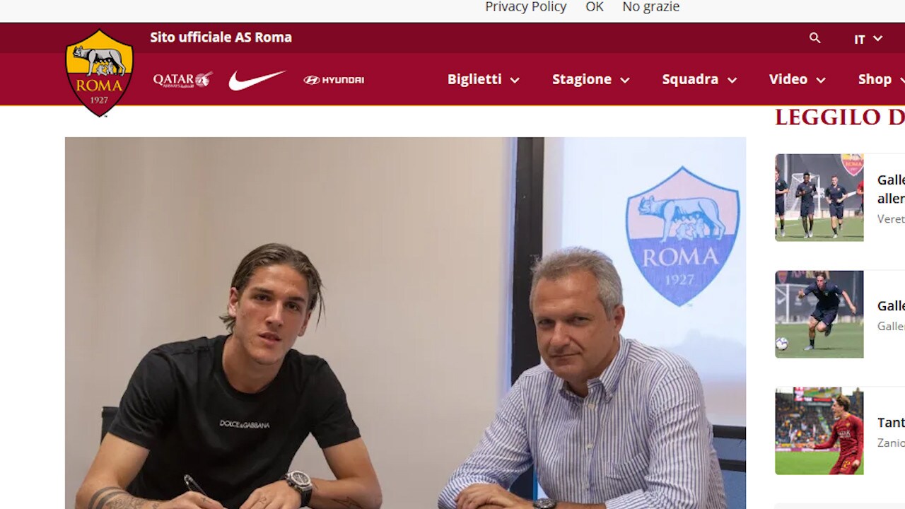 Roma, Zaniolo rinnova fino al 2024