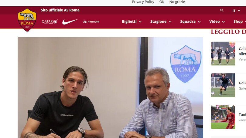 Roma, Zaniolo rinnova fino al 2024