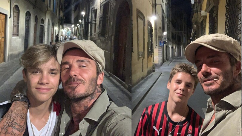 Beckham a Firenze con i figli e il Milan sulla pelle