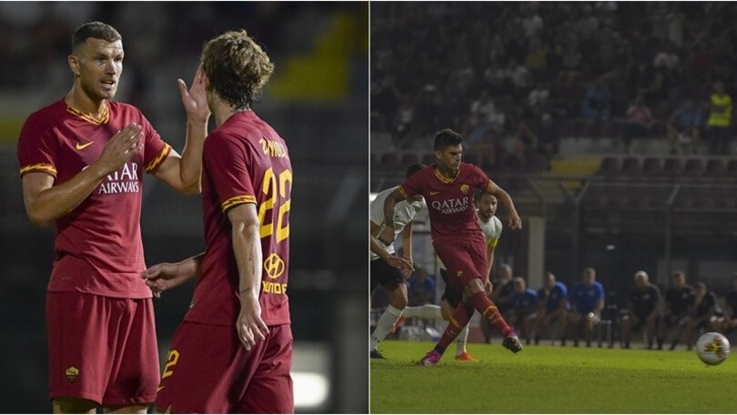Roma: Perotti, Dzeko e Kluivert firmano il 3-1 contro l'Arezzo