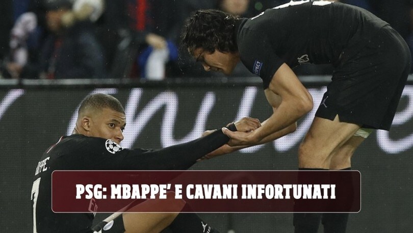 PSG, problemi in attacco: Mbappé fuori un mese, Cavani tre settimane