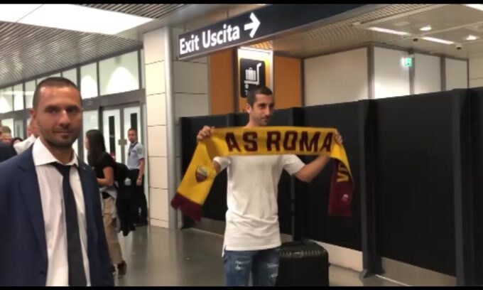 Mkhitaryan è arrivato a Fiumicino