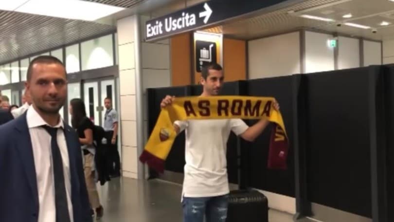 Mkhitaryan è arrivato a Fiumicino