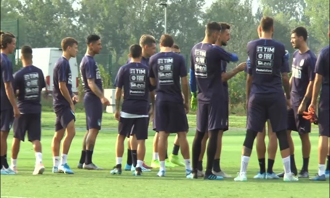 L'Italia si allena agli ordini di Mancini