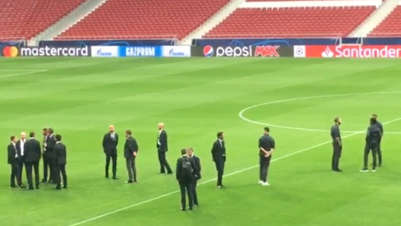 La Juve arriva in campo a Madrid