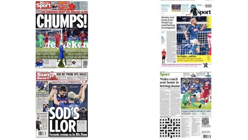 Champions League: la stampa estera incensa il Napoli per l'impresa contro il Liverpool
