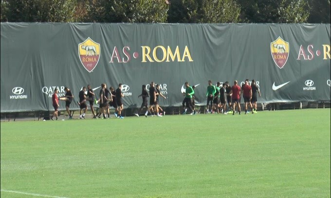 La Roma si allena a Trigoria