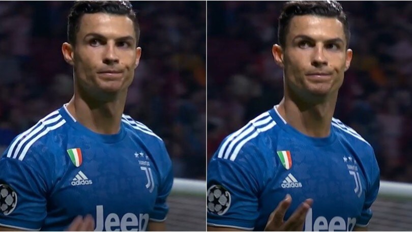 Juve, Cristiano Ronaldo sfiora il 3-2 al 94': il gesto ai tifosi dell'Atletico Madrid