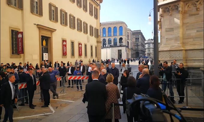 Funerali Squinzi, l'arrivo di Massimiliano Allegri