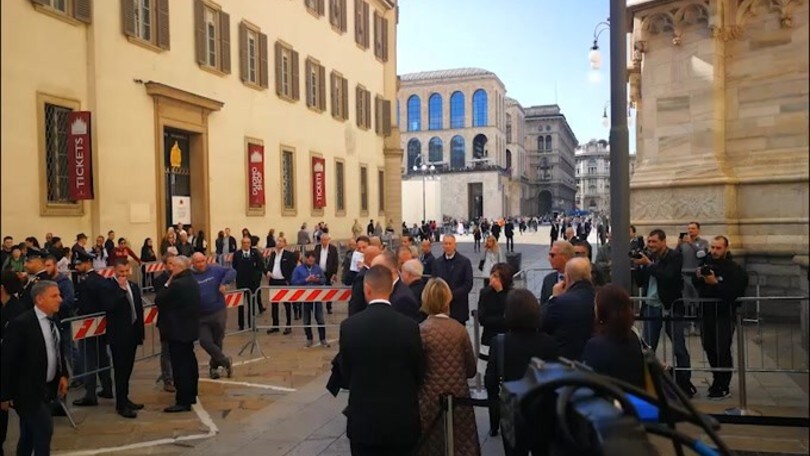 Funerali Squinzi, l'arrivo di Massimiliano Allegri