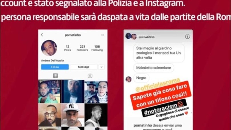Roma, post razzisti verso Juan Jesus