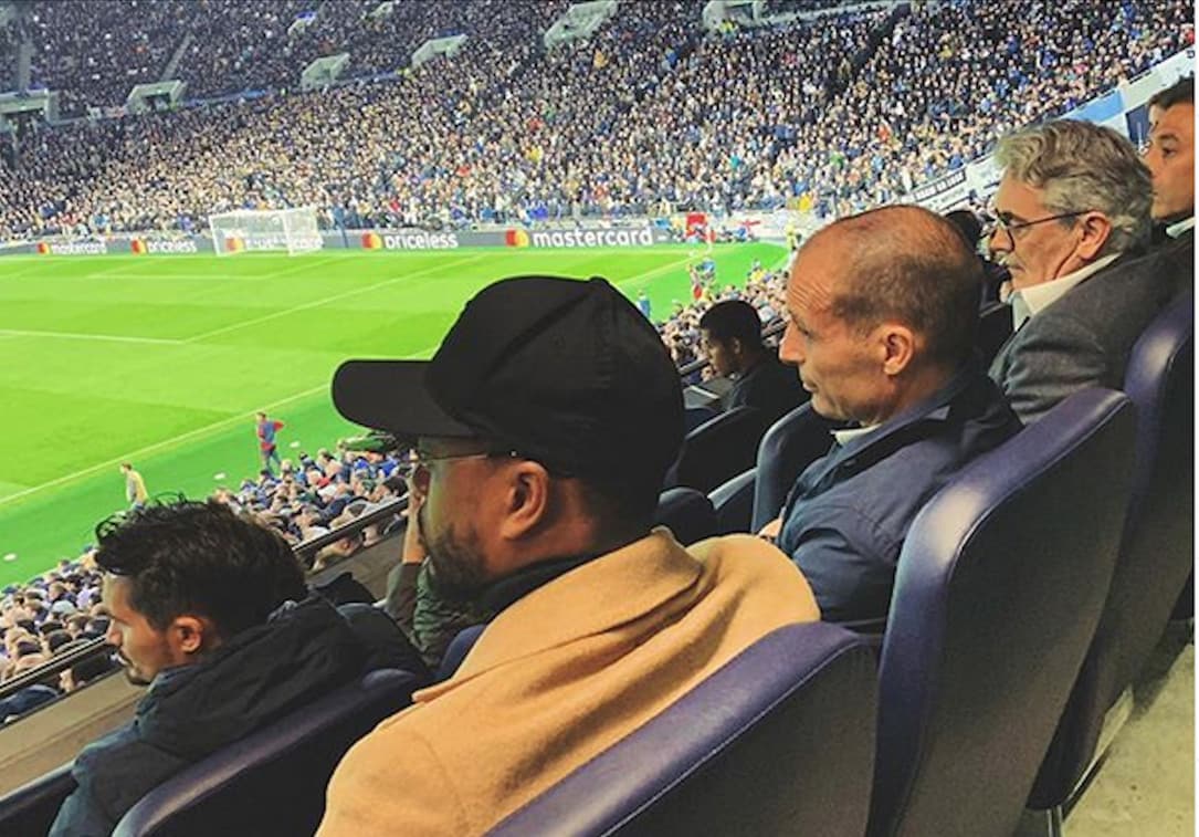 Allegri con Evra e Baldini allo stadio: futuro inglese per l'ex Juve?