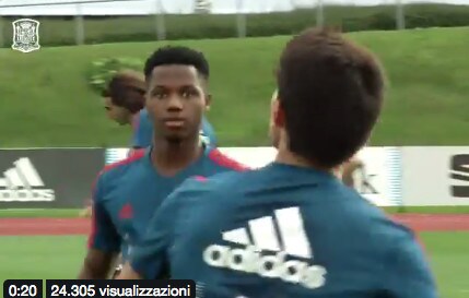 Ansu Fati, primo allenamento con la Spagna Under 21 per il sedicenne