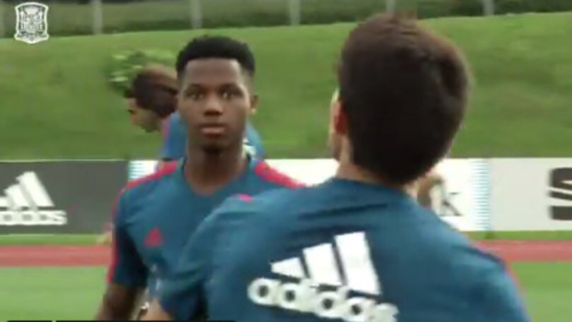 Ansu Fati, primo allenamento con la Spagna Under 21 per il sedicenne