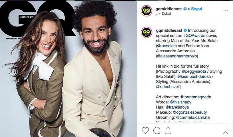 Salah con la modella brasiliana su GQ, ma in Egitto è polemica: «Osceno»