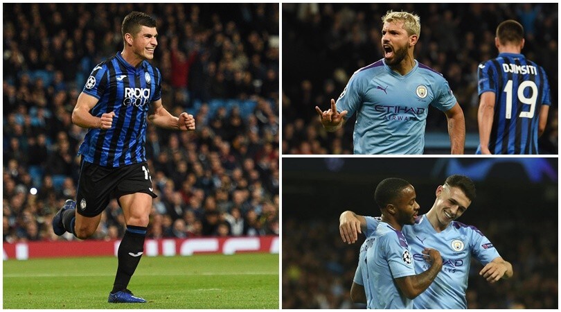 L'Atalanta spaventa il City, poi si scatenano Aguero e Sterling