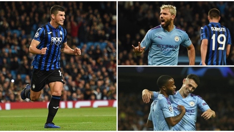 L'Atalanta spaventa il City, poi si scatenano Aguero e Sterling