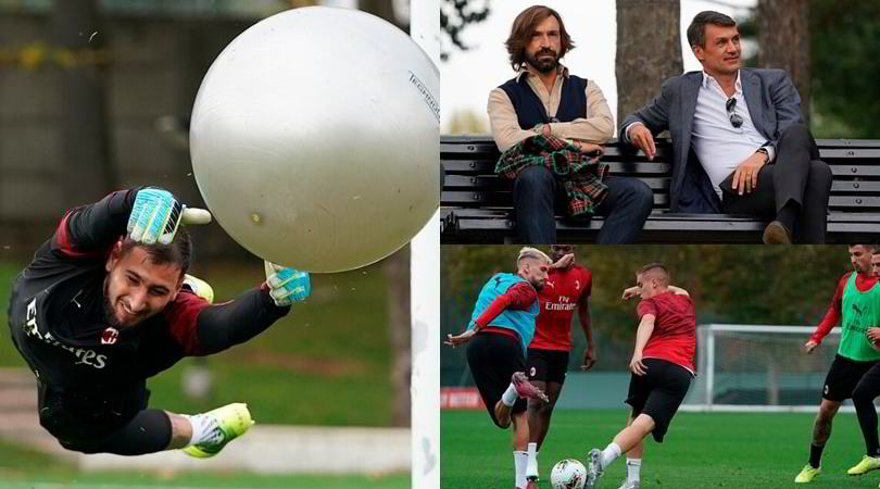 Milan, Maldini e Pirlo in panchina e Donnarumma para palloni giganti
