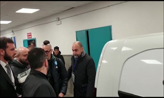 Hamsik in tribuna al San Paolo