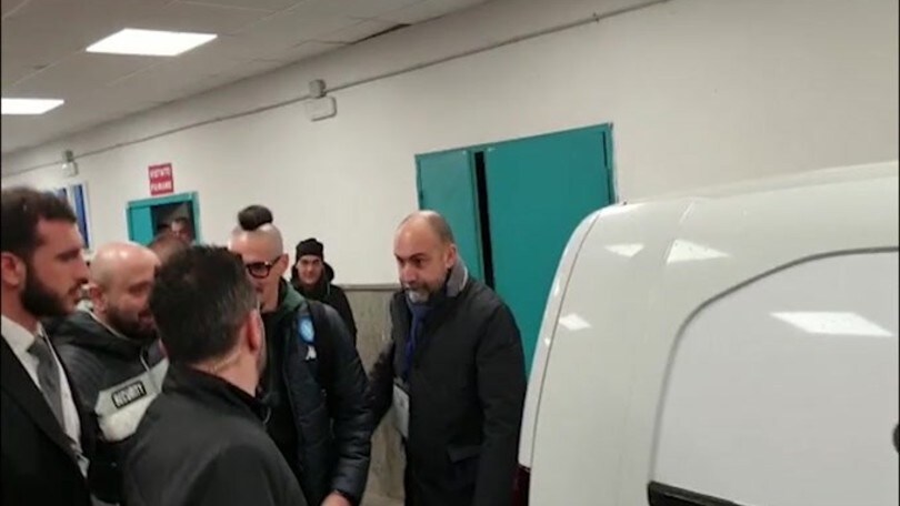 Hamsik in tribuna al San Paolo