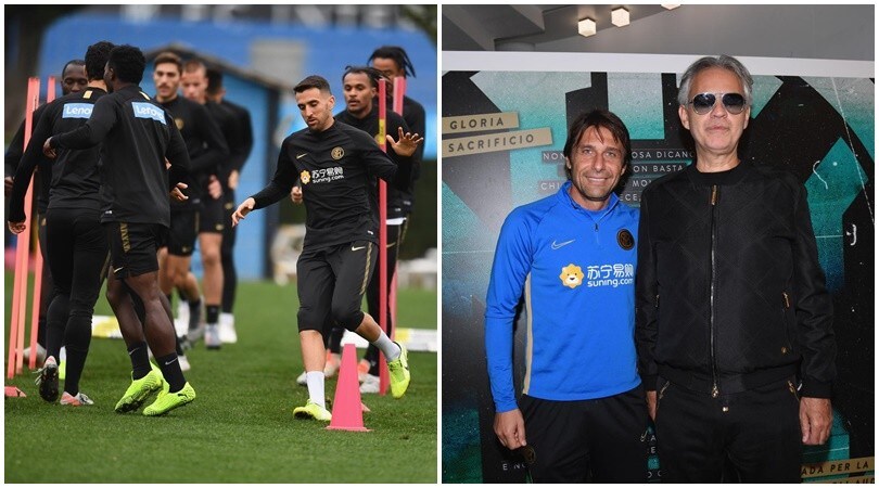 Inter, Conte lancia la sfida alla Juve. Ad Appiano Gentile c'è anche Bocelli