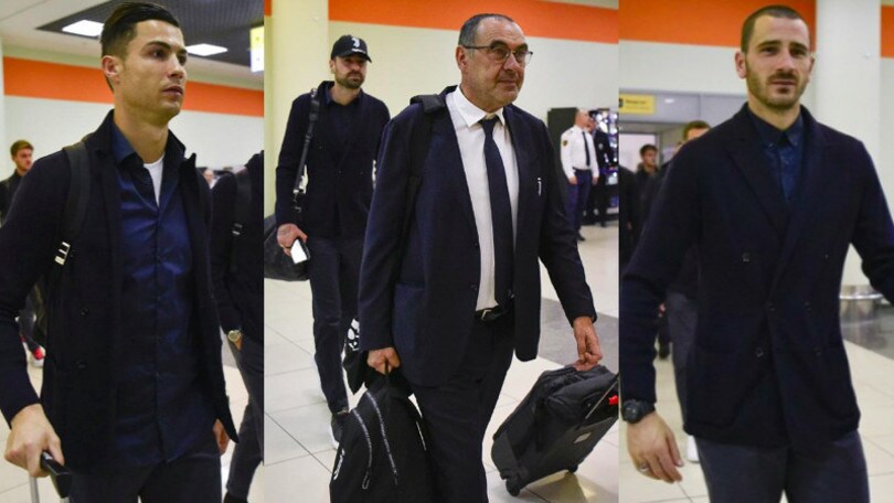 Juve a Mosca per la Champions: Sarri in giacca e cravatta