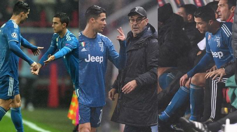 Ronaldo sostituito nella ripresa. Sarri inserisce Dybala al suo posto