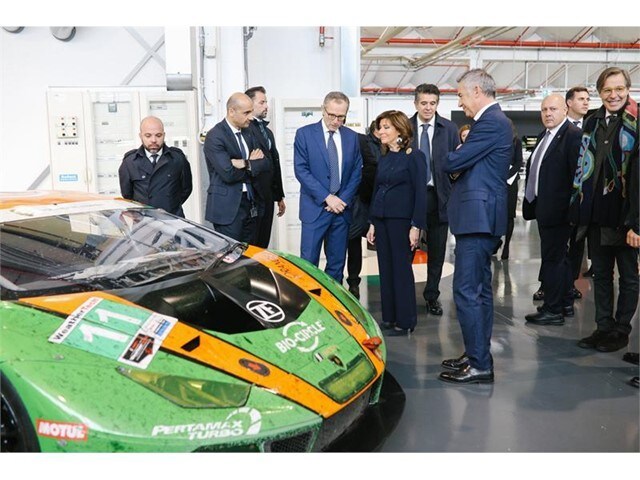 Lamborghini, il Presidente Casellati in visita a Sant'Agata Bolognese