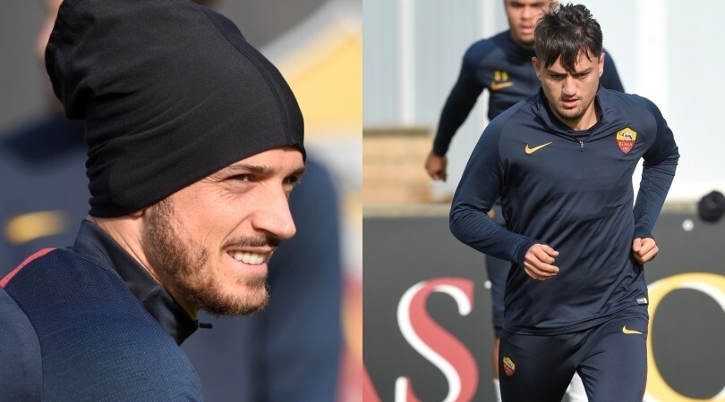 Roma, Florenzi scherza e sorride. Under e Mkhitaryan scalpitano per una maglia